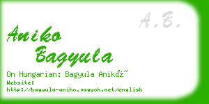 aniko bagyula business card